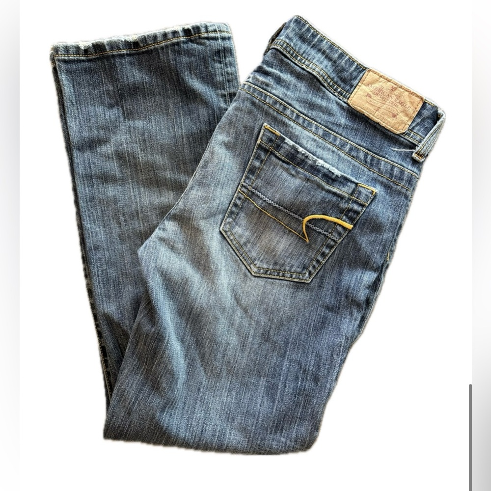 Y2K American Eagle Low Rise Men’s Jeans W32 L27 | Straight Bootcut Distressed